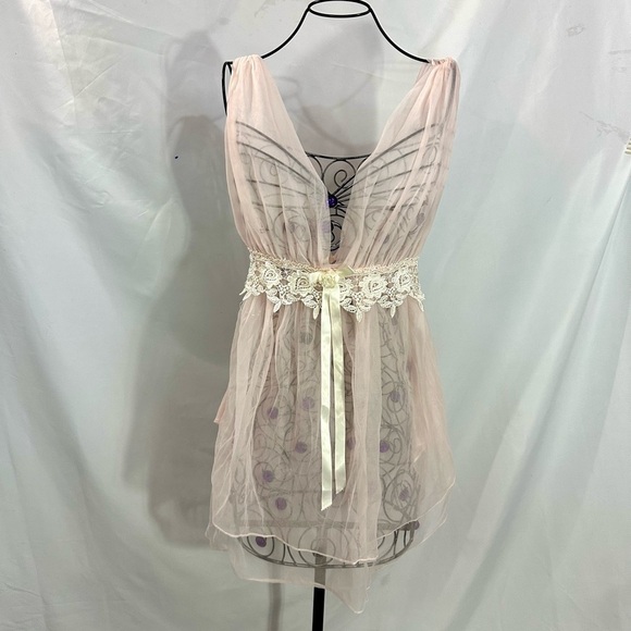 Vintage Delicates pink sheer babydoll size S - Picture 1 of 8